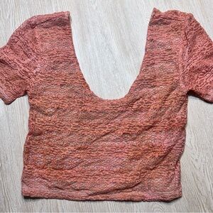 Forever 21 Coral Lace Crop Top Size Small Y2K